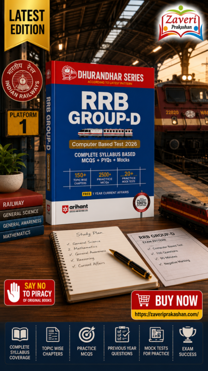 RRB Group-D Computer Based Test 2026 | Dhurandhar Series | Complete Syllabus Based Notes + PYQs + MCQs | 10 Mock Tests | By AArihanttt Publications