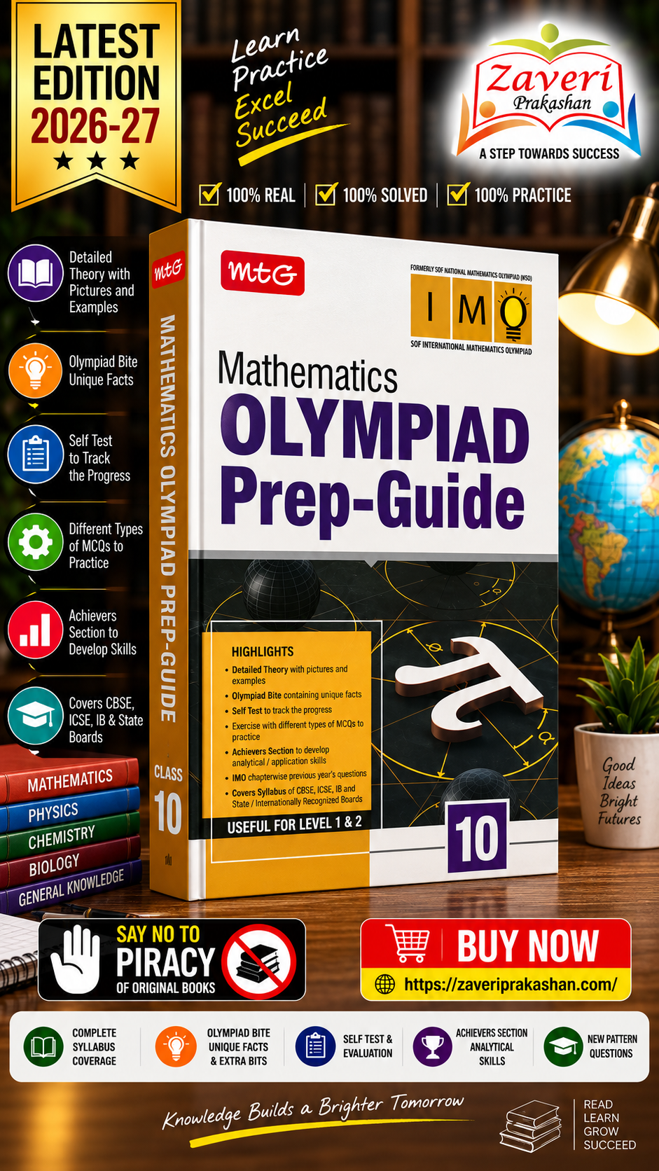 ChatGPT Image Sep 8, 2026, 11_58_32 AM MTG Mathematics (IMO) Olympiad Prep Guide Class 10 | Detailed Theory, Exercise with Self Test For Practice | SOF Olympiad Books For Exam 2026-27 (Useful For Level-1 & 2) - Image 1