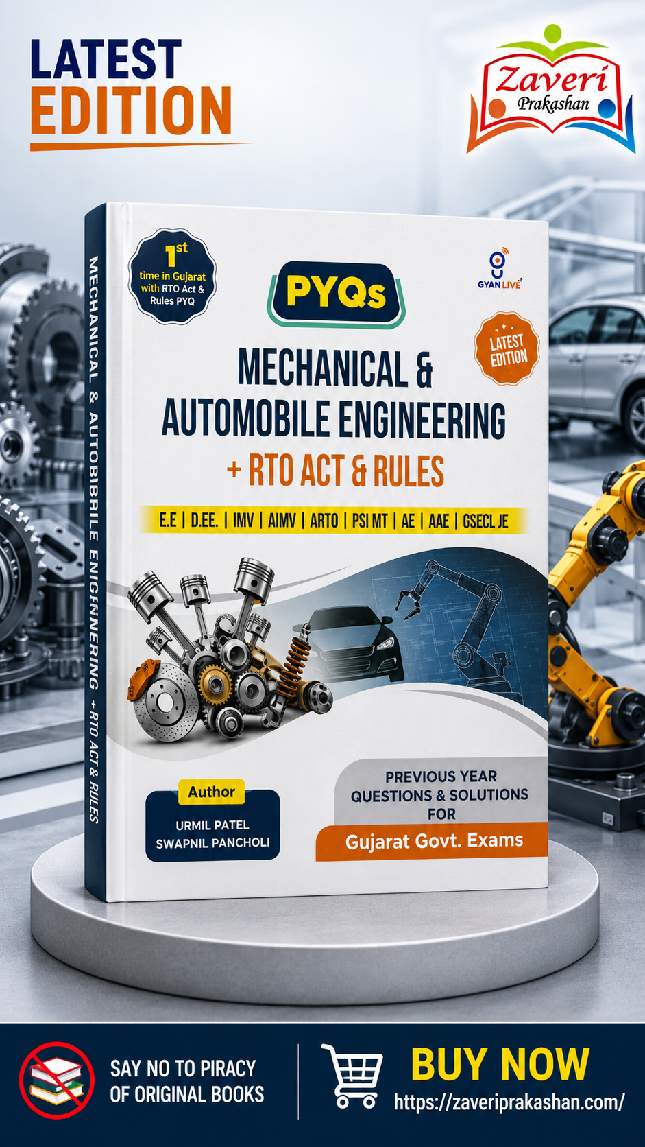 56bgcbn PYQs Mechanical & Automobile Engineering + RTO Act & Rules (Previous Year Questions & Solutions) | Latest Edition | Gujarati - Image 1