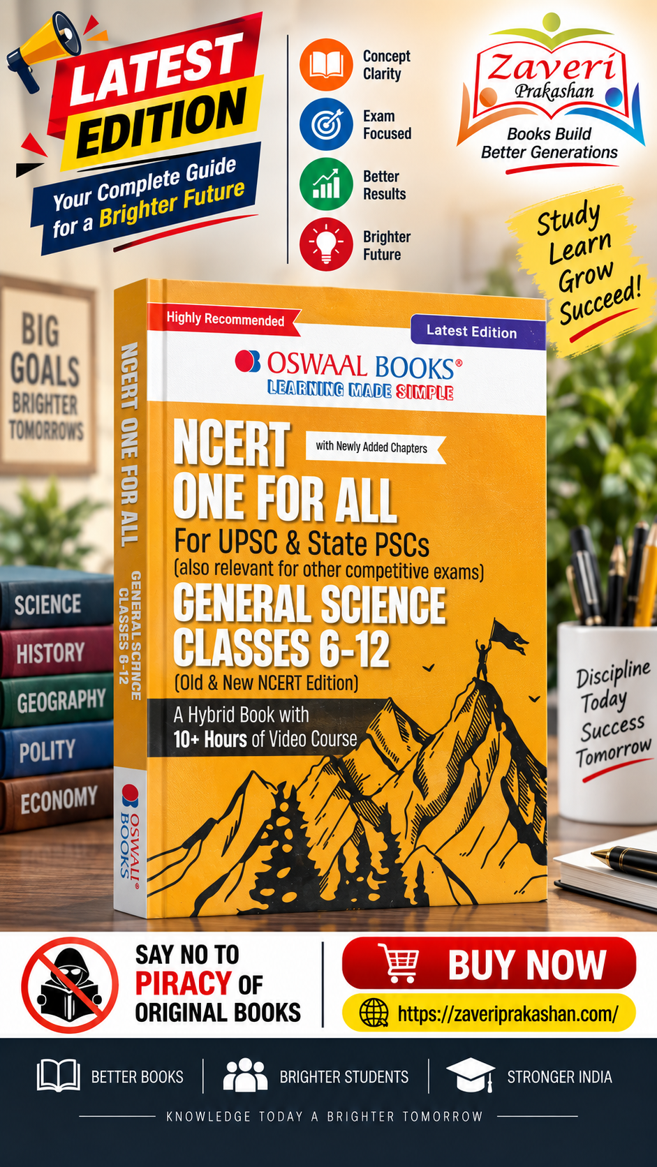 66161CG Oswaal NCERT One for All General Science Classes 6–12 (Old & New NCERT Edition) | For UPSC & State PSCs | Latest Edition - Image 1