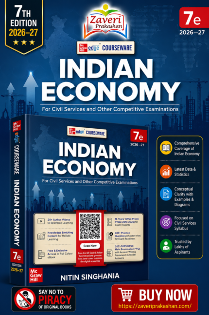 Indian Economy Courseware, 7e by IAS Nitin Singhania for UPSC 2026-27 | 16 Years' Prelims (2010-2025) & Mains PYQs (2021-2025) | 20+ Author Videos | 400+ Practice Questions | Full Colour eBook