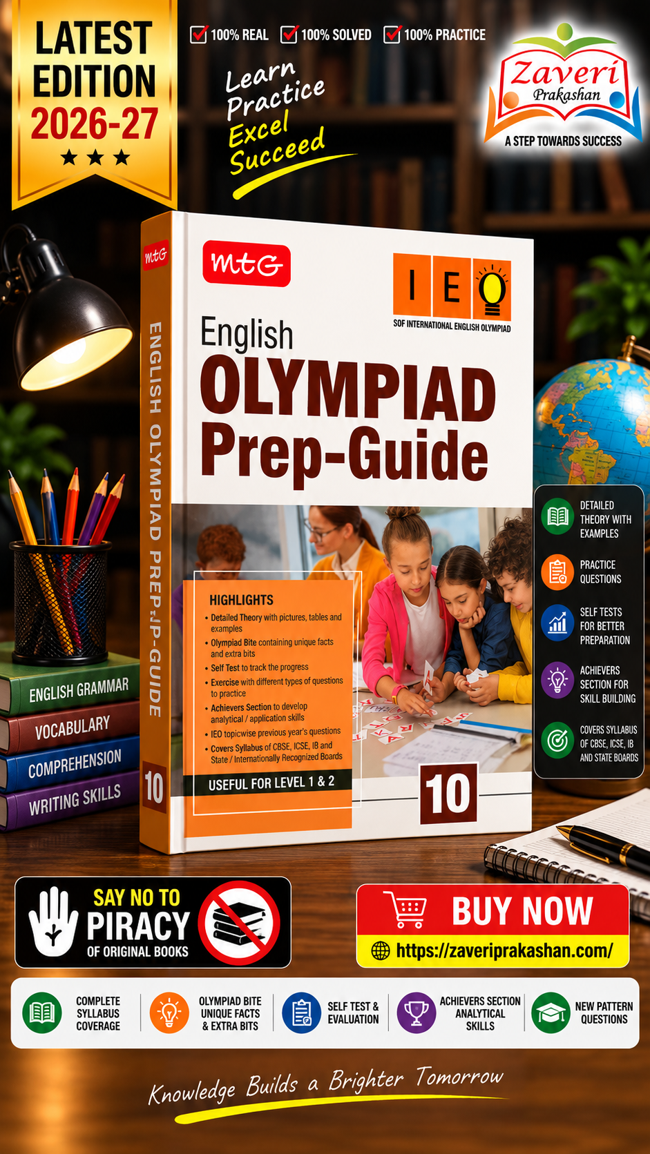 ChatGPT Image Sep 8, 2026, 12_02_27 PM MTG English (IEO) Olympiad Prep Guide Class 10 | Detailed Theory, Exercise with Self Test For Practice | SOF Olympiad Books For Exam 2026-27 (Useful For Level-1 & 2) - Image 1