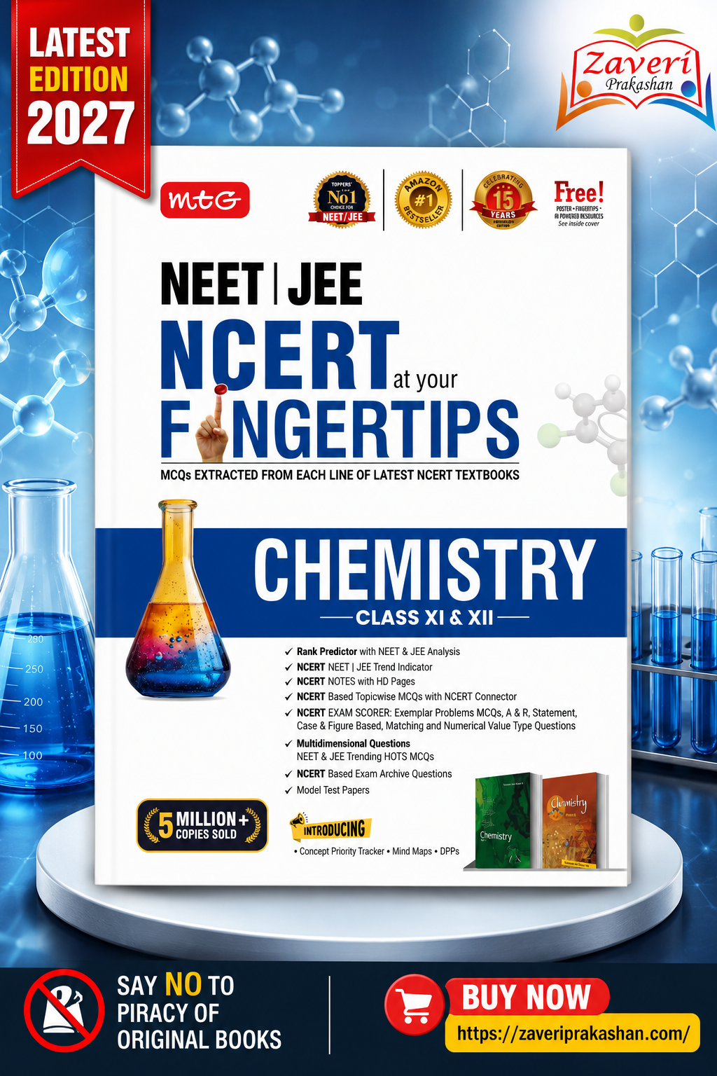 ChatGPTMTG MTG NCERT at your FINGERTIPS Chemistry For NEET & JEE Exam 2026-2027 | NCERT Exam Scorer, Concept Priority Tracker, HOTS MCQs, Mind Maps & DPP with HD ... Edition (Based on NEET/JEE Latest Pattern) - Image 1