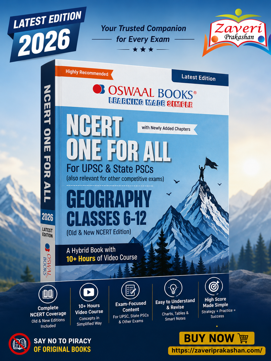 DGFFH Oswaal NCERT One For All Book for UPSC & State PSCs | Geography Classes 6-12 (Old & New NCERT Edition) Latest Edition - Image 1
