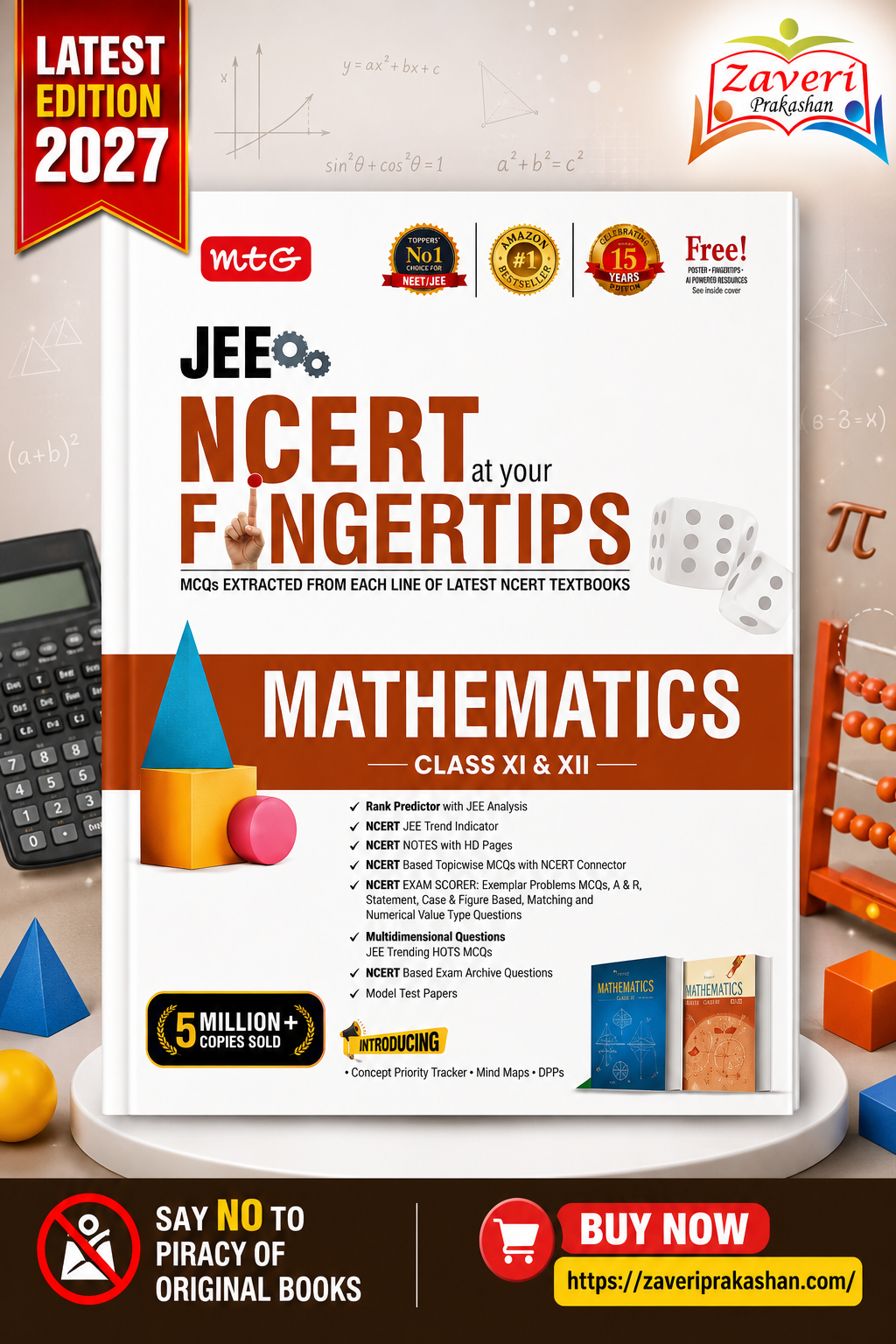 JEE MTG NCERT at your FINGERTIPS Mathematics For JEE Exam 2026-2027 | NCERT Exam Scorer, Concept Priority Tracker, HOTS MCQs, Mind Maps & DPP with HD Pages | 15th Edition (Based on JEE Latest Pattern) - Image 1