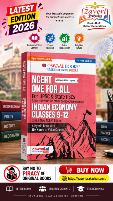 Oswaal NCERT One for All Indian Economy (Classes 9–12) | For UPSC & State PSCs | Old & New NCERT | Latest Edition