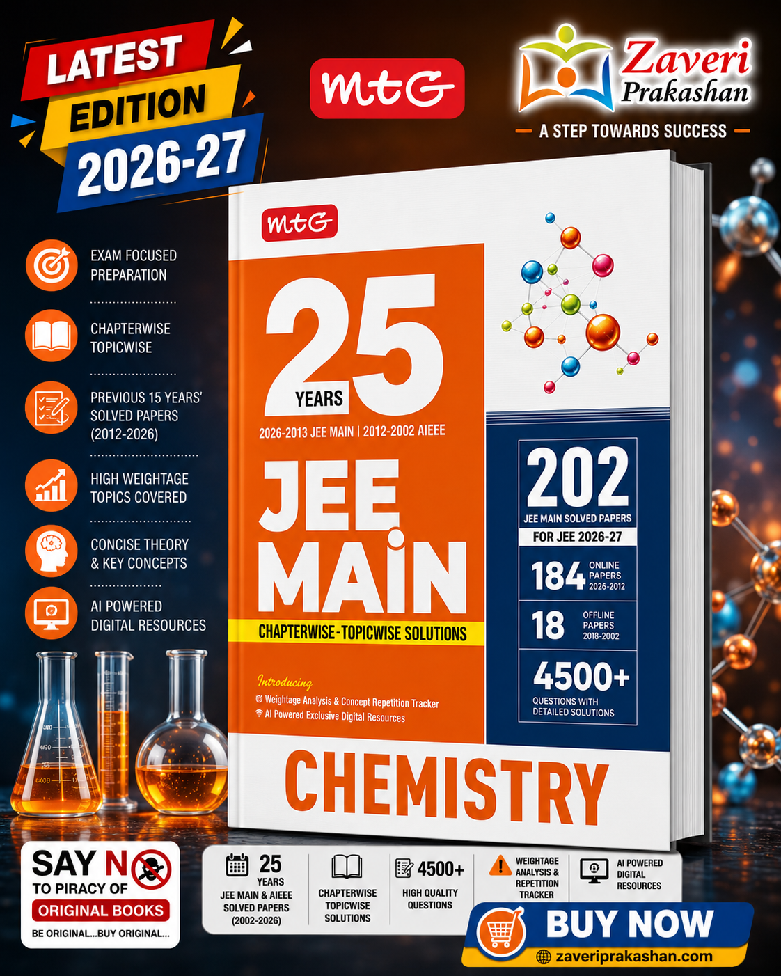 310 MTG 25 Years JEE Main Chapterwise-Topicwise Chemistry | 2026–2002 | 4500+ Questions | JEE 2027 - Image 1