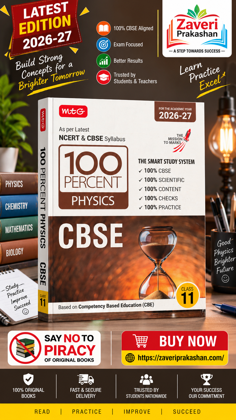 321 MTG 100 Percent NCERT & CBSE Physics Class 11 For 2026-27 Exam | As Per Revised NCERT Textbooks Syllabus | Theory, Concept Map, MCQs, Practice Paper & Exam Drill Available All in One Book - Image 1