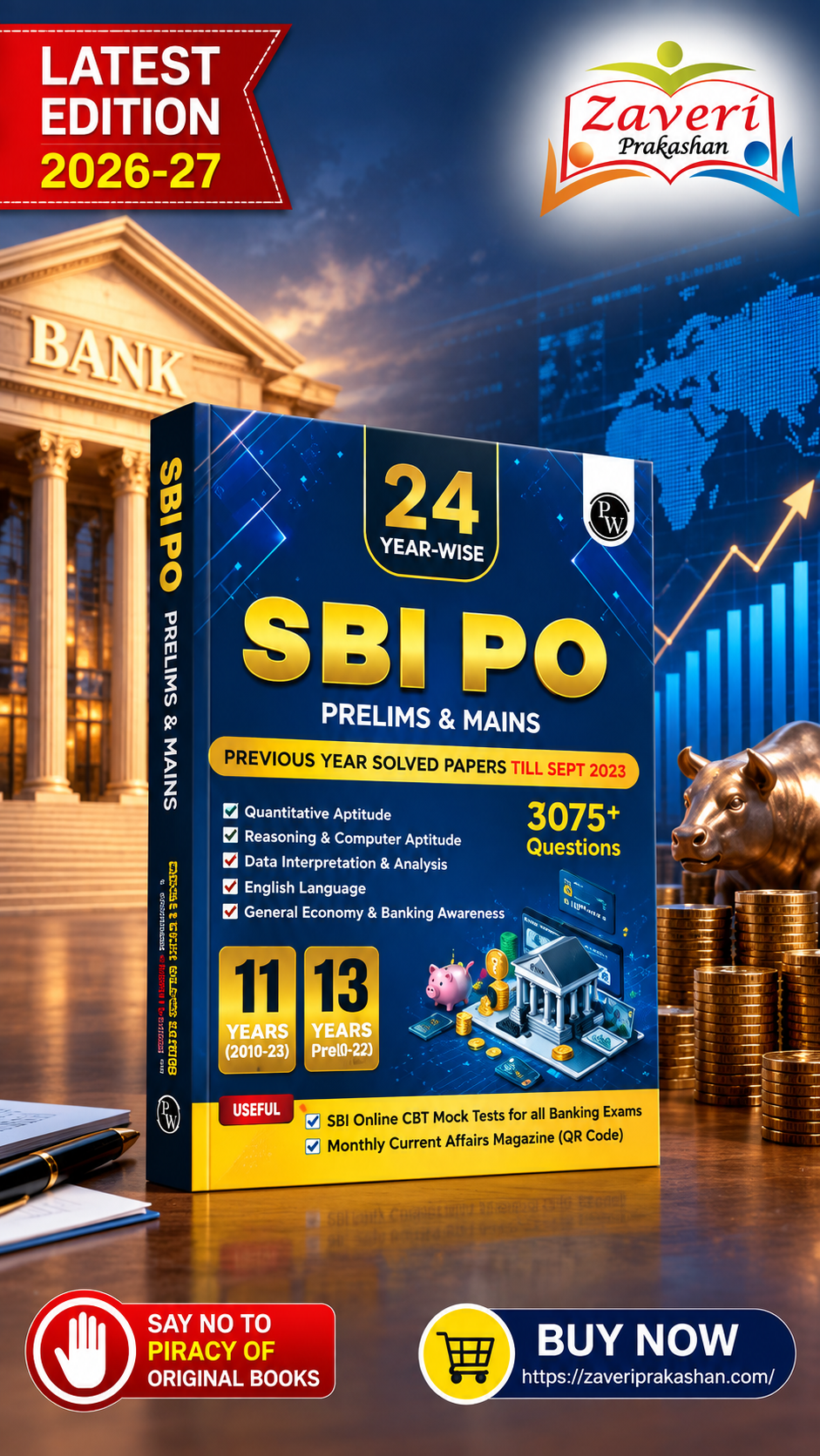 3s33sd PW 24 SBI PO Prelims & Mains Previous Year Solved Papers (Till Sept 2025) with 15 Online CBT Tests For 2026 Exam | 3075+ PYQ Questions | Fully Solved - Image 1