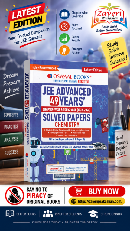 Oswaal JEE Advanced Chemistry Question Bank | 49 Years’ Chapter-wise & Topic-wise |Solved Papers (1978-2026) |Revision Notes, | PYQs, Latest 2026 Paper & Oswaal AI