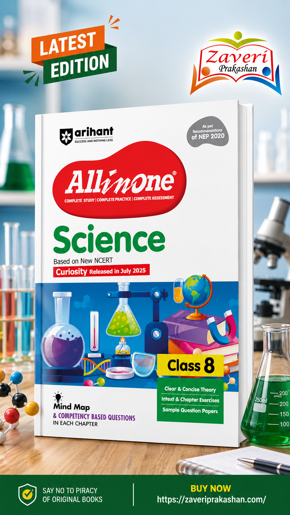 45462 CBSE All in One Science Class 8 Exam 2025–26 | Sample Question Papers | Based on New NCERT Curiosity | Arihant - Image 1