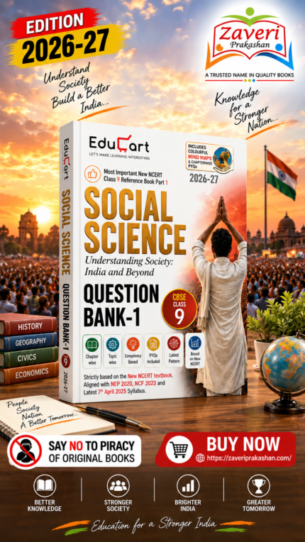 Educart Social Science Question Bank-1 | Understanding Society: India and Beyond | CBSE Class 9 | Most Important New NCERT Reference Book Part 1 (2026–27 Edition)