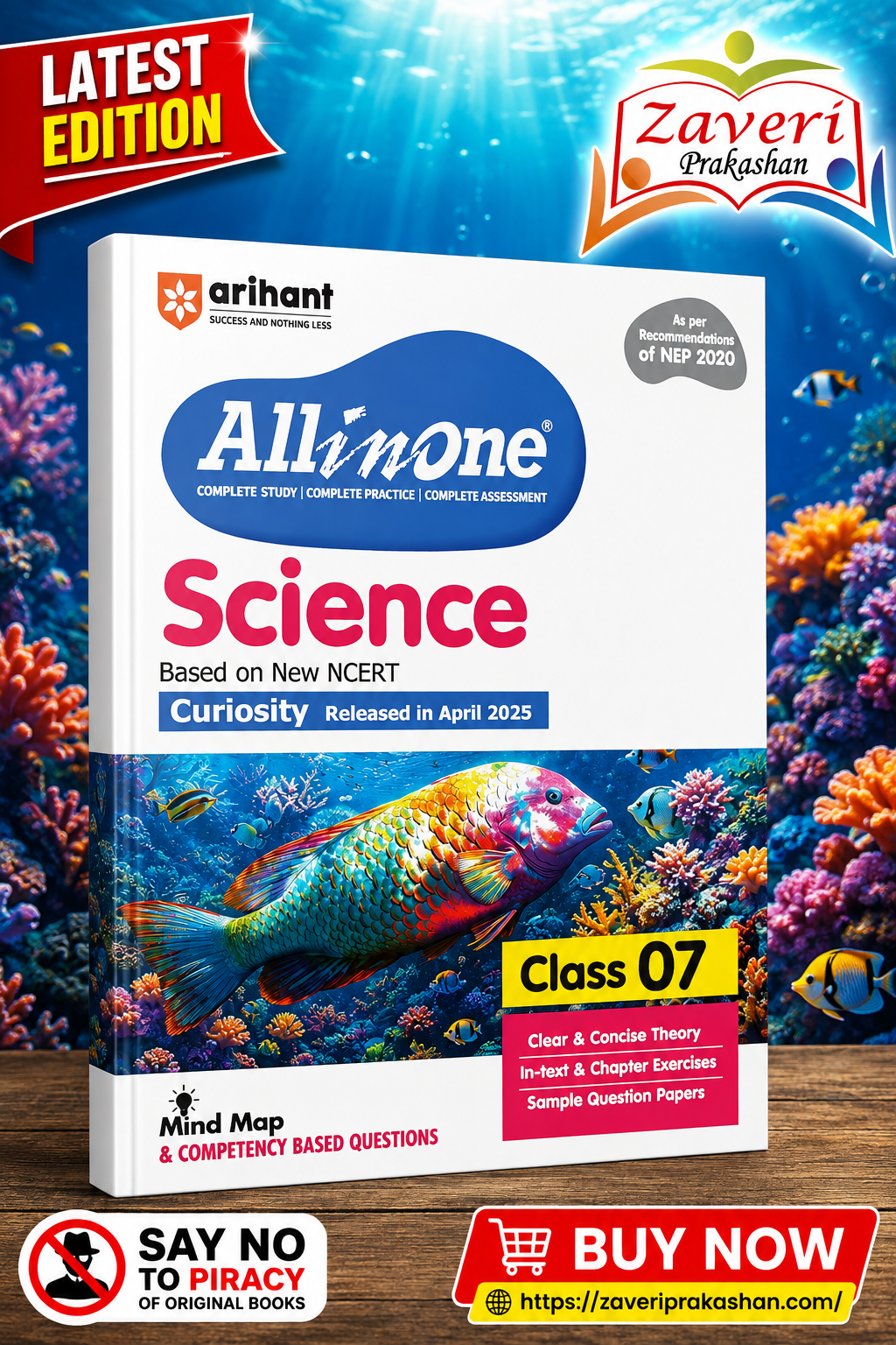 54112G All in One Science Class 7 Exam 2025-26 | Based on New NCERT Curiosity | Competency Based Questions | Mind Maps | Sample Papers - Image 1