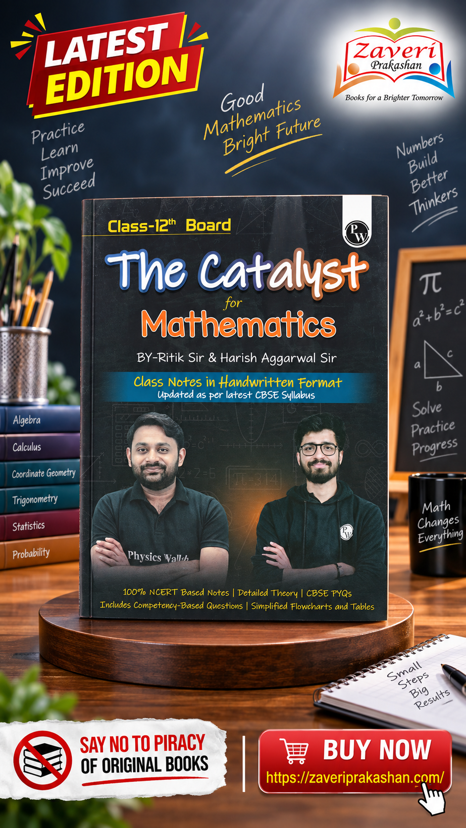 565 PW The Catalyst for Mathematics | Class 12 Board | Handwritten Notes | By Ritik Sir & Harish Aggarwal Sir - Image 1