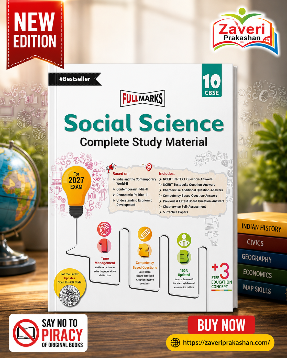 5C2VBB Full Marks Social Science Complete Study Material Class 10 | CBSE 2027 Examination | Based on India and the Contemporary World-II, Contemporary India-II, Democratic Politics-II & Understanding Economic Development - Image 1