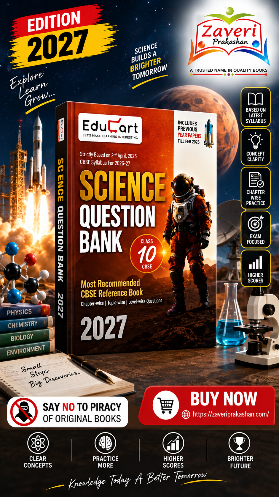 651H EduCart Science Question Bank Class 10 CBSE (2026–27 Edition) - Image 1