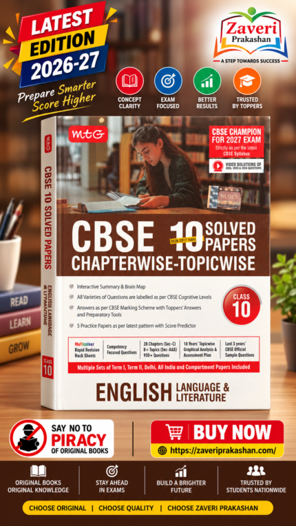 MTG CBSE Chapterwise-Topicwise 10 Solved Papers English Language & Literature Class 10 | 2026–27 Edition | Latest CBSE Syllabus