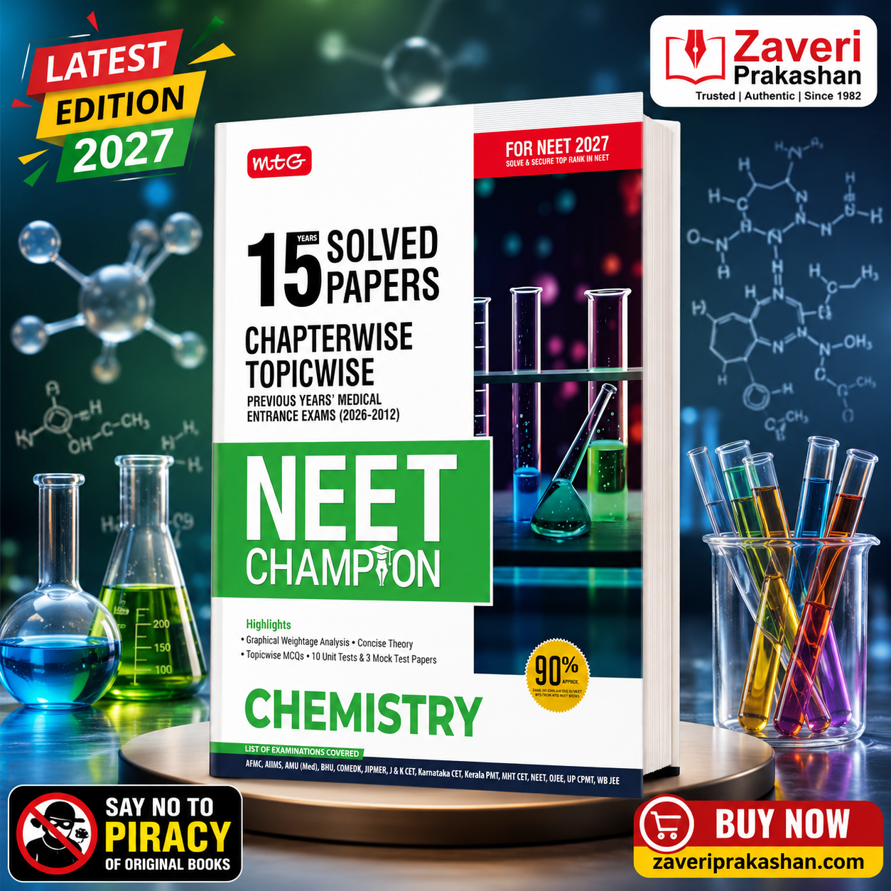 B6N2VBN MTG NEET Champion Chemistry | 15 Years Chapterwise Topicwise Solved Papers | 2027 Edition - Image 1