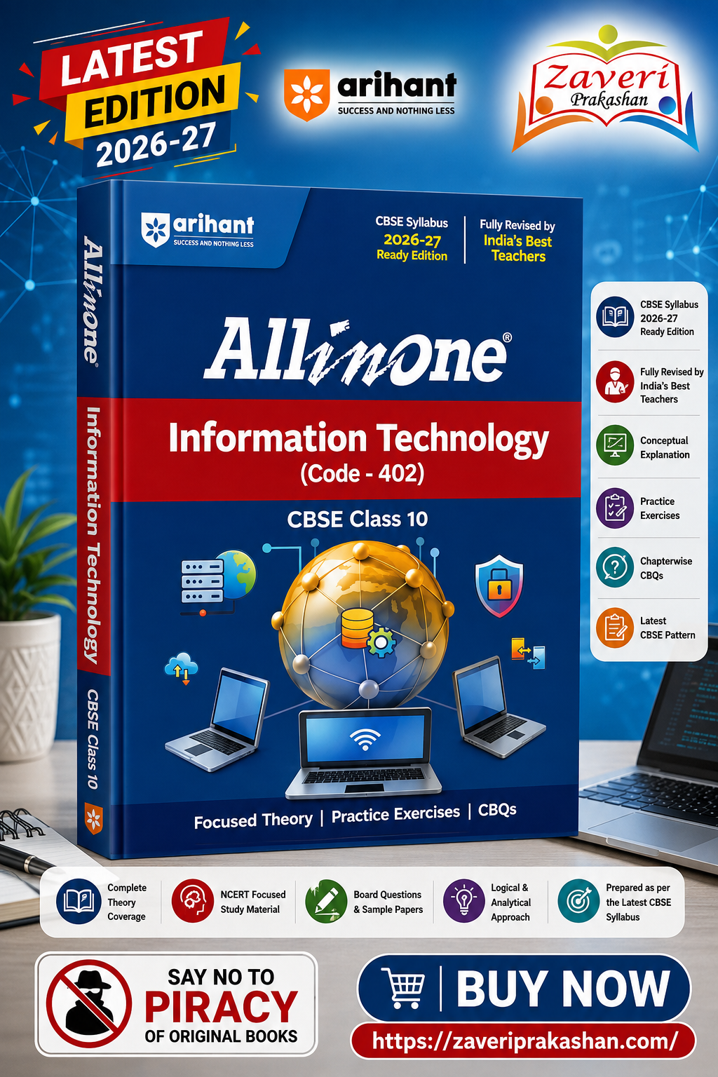 ChatGPT Image Aug 10, 2026, 03_02_23 PM Arihant All in One Information Technology (402) Class 10 for CBSE Exam 2026-27 | NCERT Based Complete Theory, Practice Exercises, CBQs, A-R, Sample Papers & Mind Maps | Revised Edition Latest Syllabus - Image 1