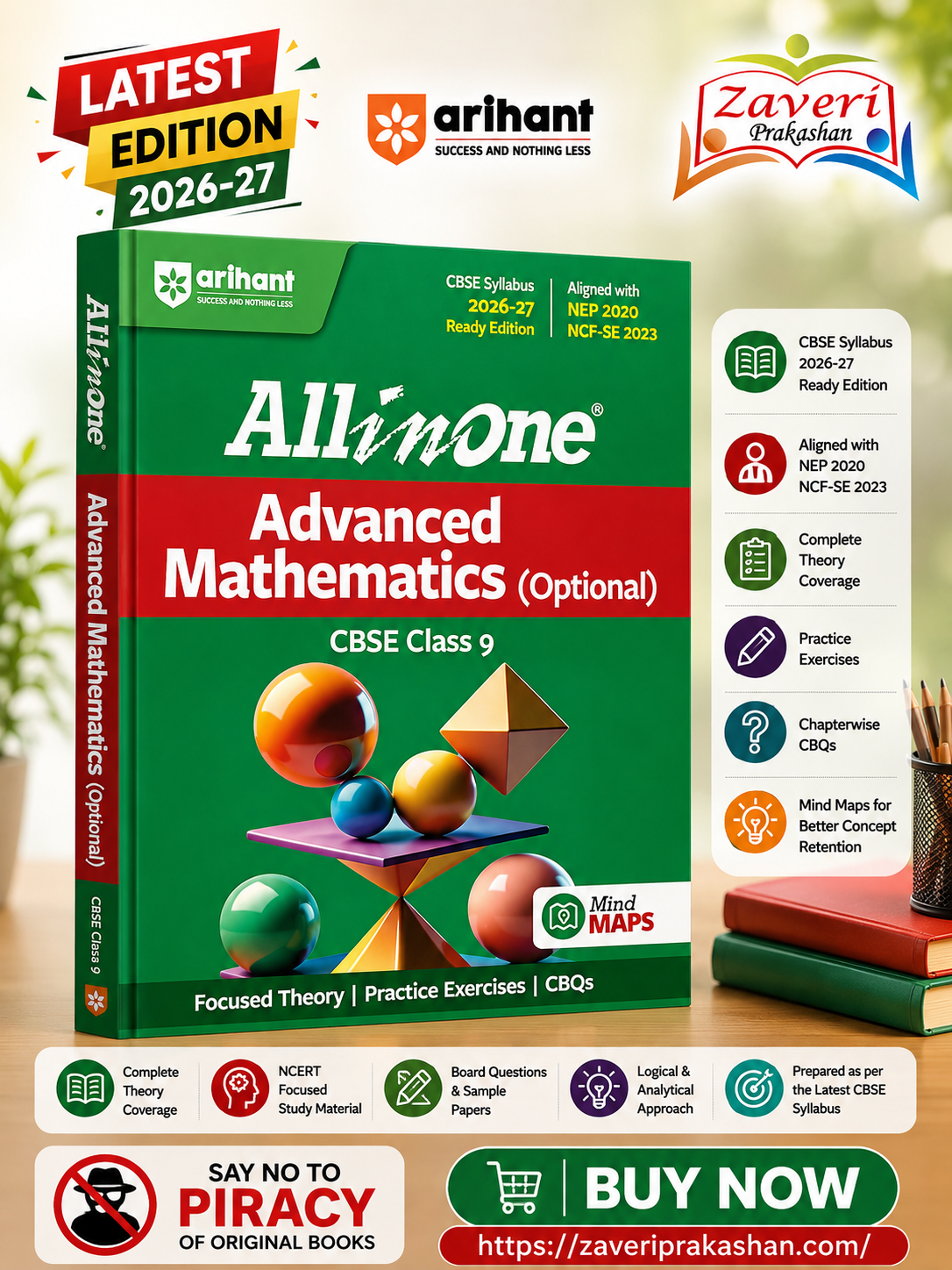 ChatGPT Image Aug 10, 2026, 03_47_15 PM All in One Advanced Mathematics (Optional) Class 9 for CBSE Exam 2026-27 | NCERT Based Complete Theory, Practice Exercises, CBQs, A-R, Sample Papers & Mind Maps | Revised Edition - Image 1