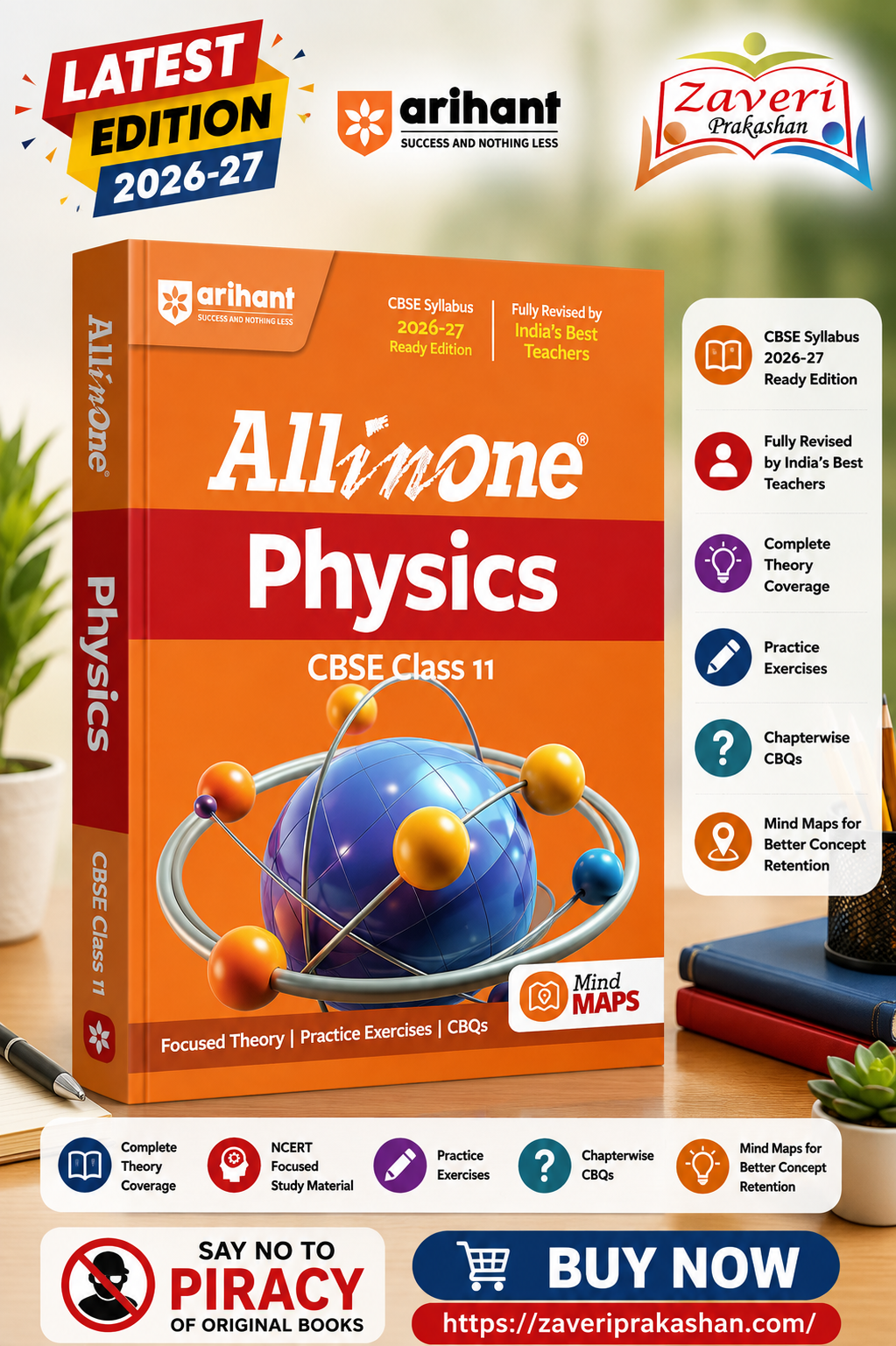 ChatGPT Image Aug 10, 2026, 04_08_57 PM Arihant All in One Physics Class 11 for CBSE Exam 2026-27 | NCERT Based Complete Theory, Practice Exercises, CBQs, A-R, Sample Papers & Mind Maps | Revised Edition as per Latest Syllabus - Image 1