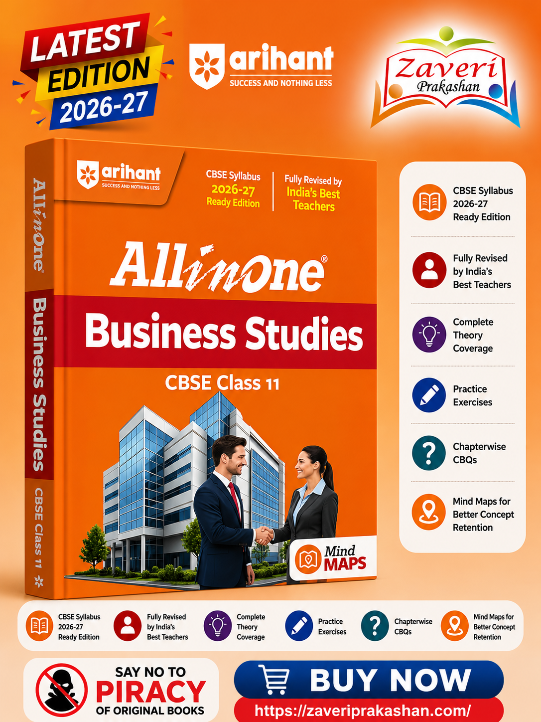 ChatGPT Image Aug 10, 2026, 06_10_17 PM Arihant All in One Business Studies Class 11 for CBSE Exam 2026-27 | NCERT Based Complete Theory, Practice Exercises, CBQs, A-R, Sample Papers & Mind Maps | Revised Edition as per Latest Syllabus - Image 1