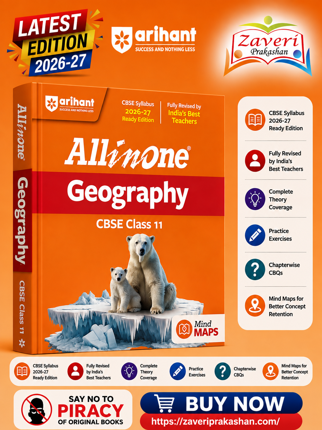 ChatGPT Image Aug 10, 2026, 07_02_13 PM Arihant All in One Geography Class 11 for CBSE Exam 2026-27 | NCERT Based Complete Theory, Practice Exercises, CBQs, A-R, Sample Papers & Mind Maps | Revised Edition as per Latest Syllabus - Image 1