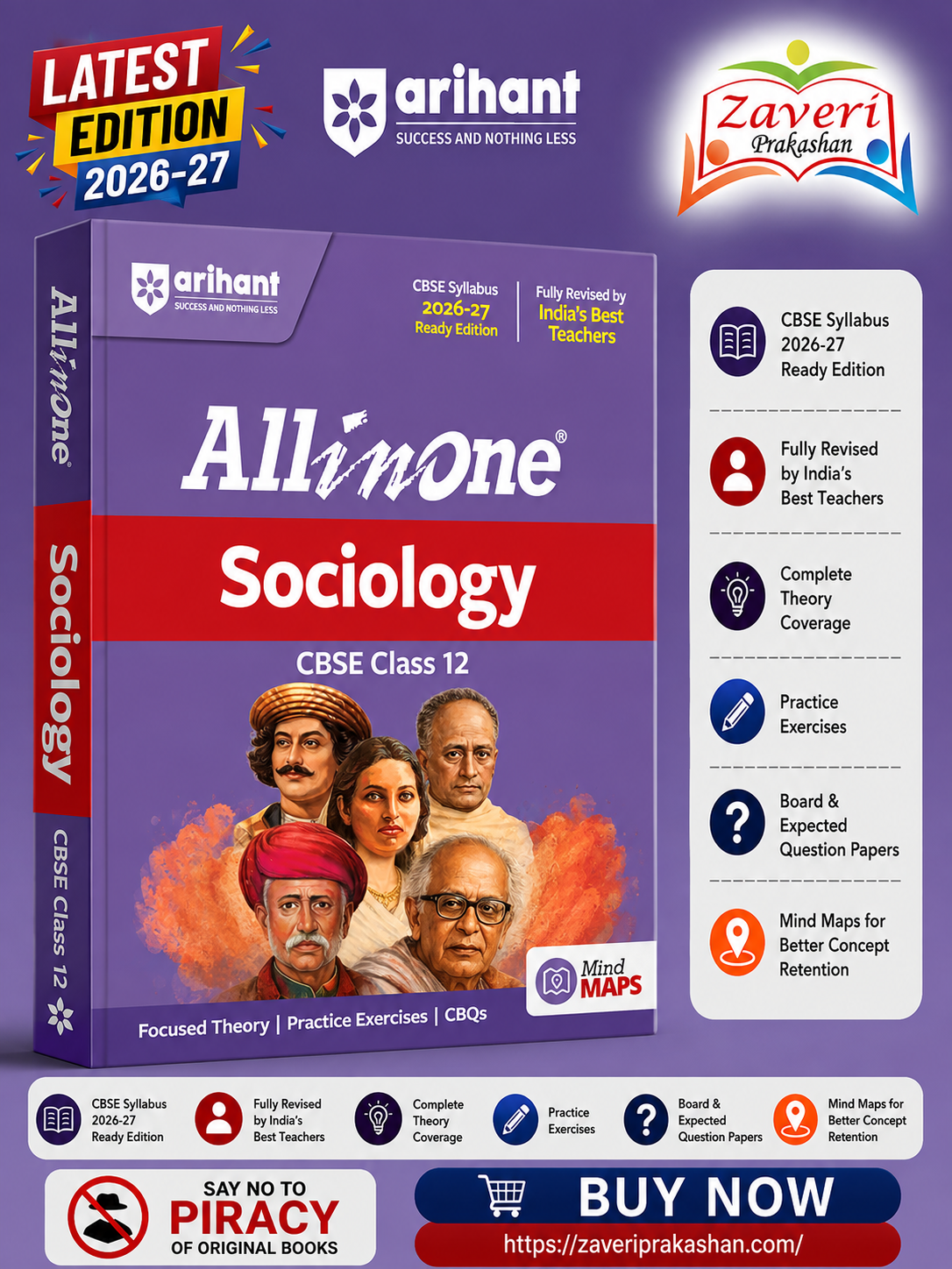 ChatGPT Image Aug 11, 2026, 02_57_54 PM Arihant All in One Sociology Class 12 for CBSE Exam 2026-27 | NCERT Based Complete Theory, Practice Exercises, CBQs, A-R, Sample Papers & Mind Maps | Revised Edition as per Latest Syllabus - Image 1