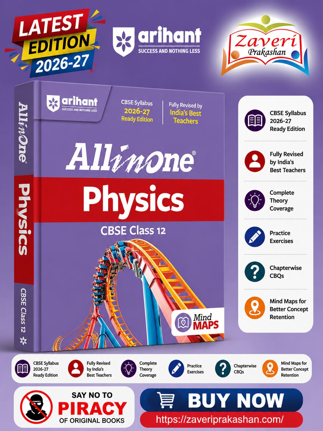 ChatGPT Image Aug 11, 2026, 12_31_48 PM Arihant All in One Physics Class 12 for CBSE Exam 2026-27 | NCERT Based Complete Theory, Practice Exercises, CBQs, A-R, Sample Papers & Mind Maps | Revised Edition as per Latest Syllabus - Image 1