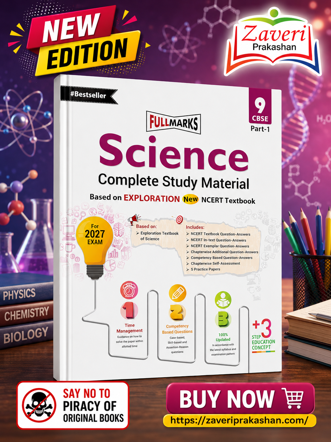 ChatGPT Image Aug 12, 2026, 06_40_59 PM Full Marks Science Complete Study Material for Class 9 | Based on New NCERT Textbook EXPLORATION | Includes Chapterwise Summary, Self-Assessment & Practice Papers - Image 1
