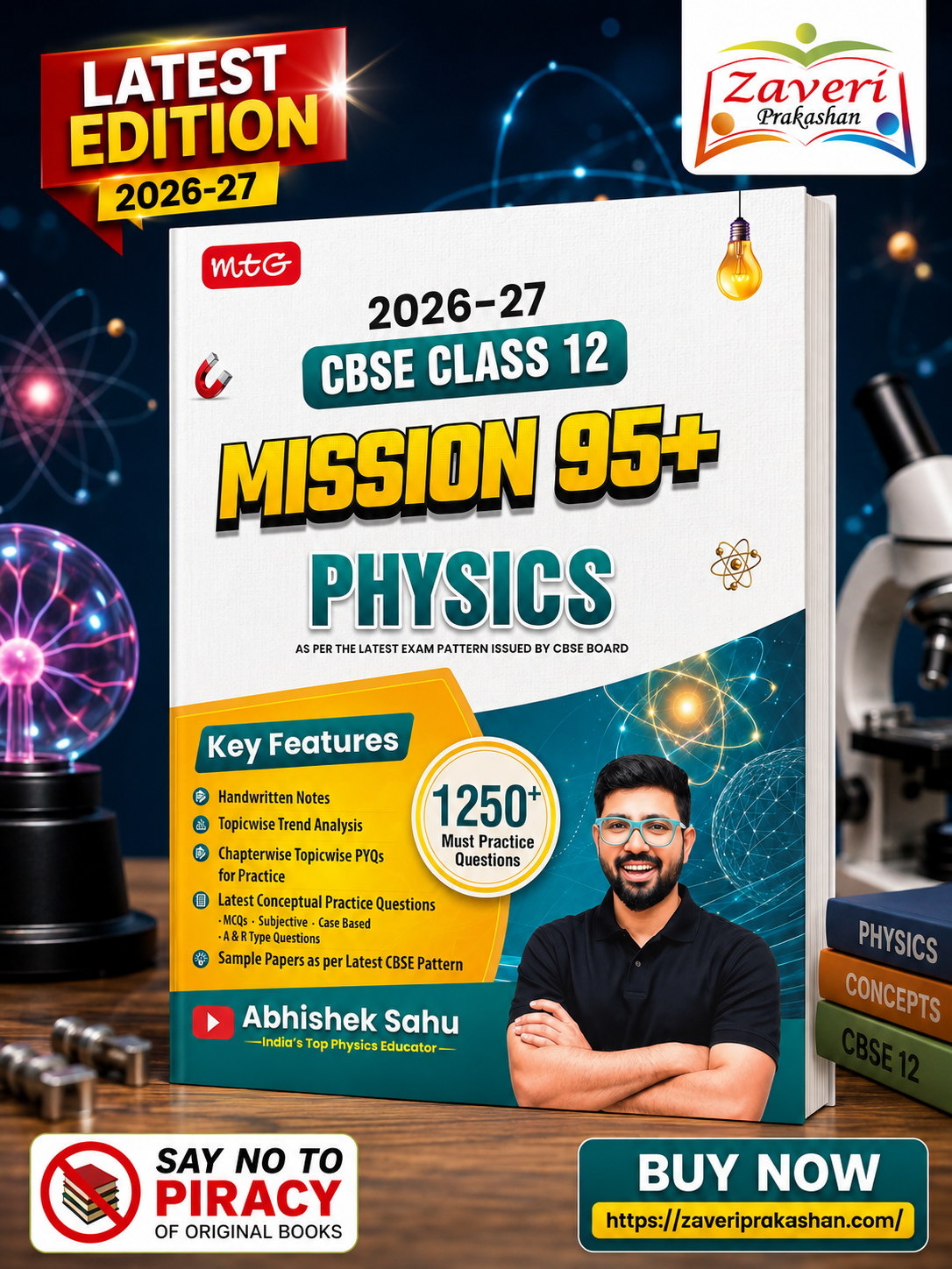 ChatGPT Image Aug 6, 2026, 12_46_01 PM MTG CBSE Mission 95+ Physics Class 12 For 2027 Exam | Includes Handwritten Notes, Competency Focused Questions, MCQs + Subjective & PYQ Book By Abhishek Sahu - Image 1