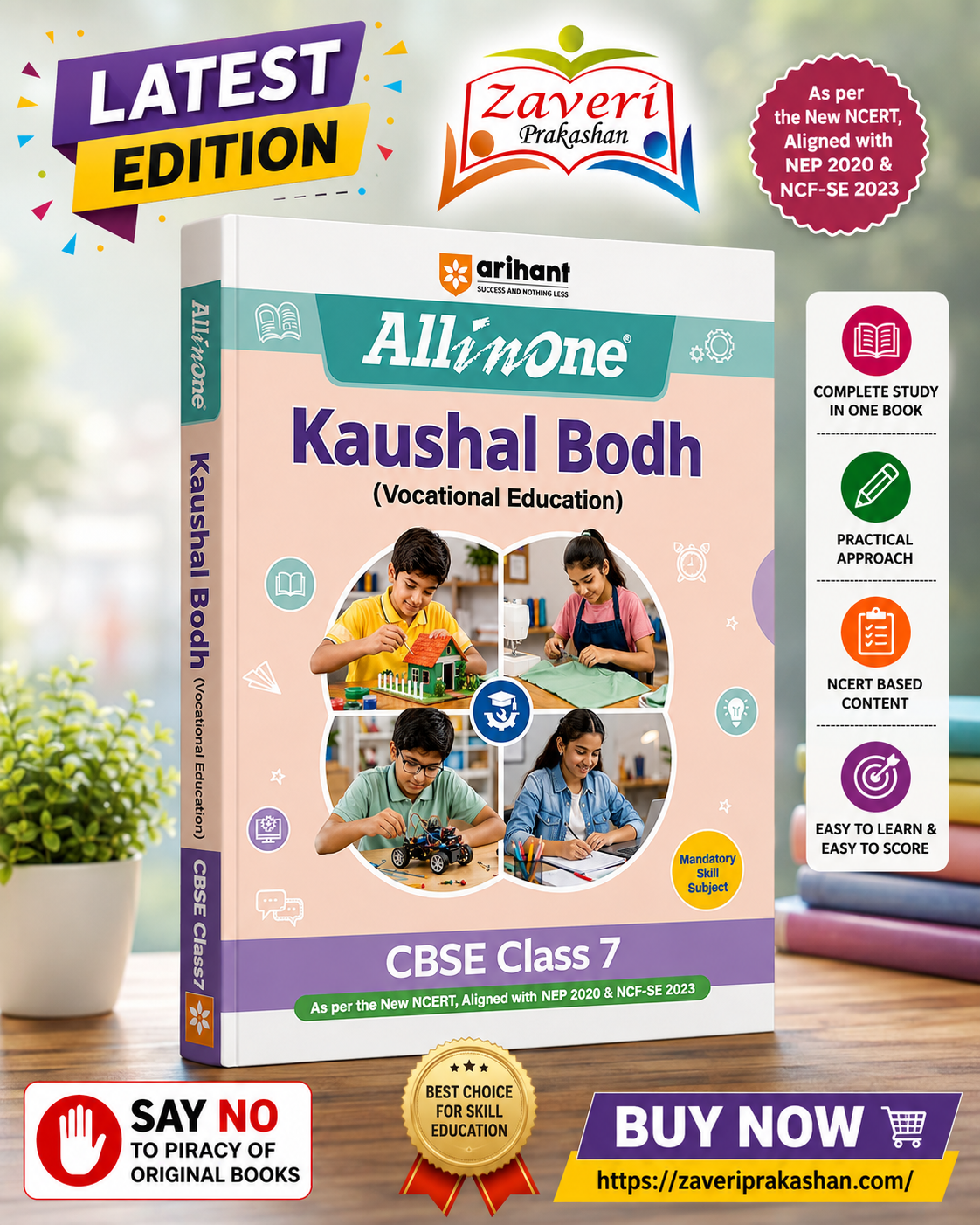 ChatGPT Image Aug 8, 2026, 05_03_54 PM Arihant All in One Kaushal Vikas (Vocational Education) Class 7 | As per New NCERT & CBSE Syllabus | NCERT Theory, Coverage of All Activities & 3 Paper-Pencil Tests - Image 1