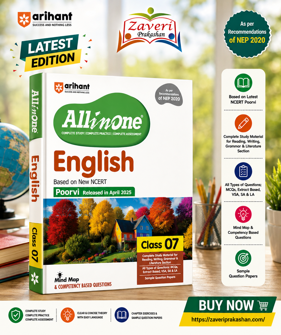 ChatGPT Image Aug 8, 2026, 06_25_03 PM Arihant All in One English Class 7 for CBSE Exam 2025-26 | Based on the latest NCERT | Mind Map in Each Chapter | All types of Questions, MCQs, and Sample Question Papers - Image 1