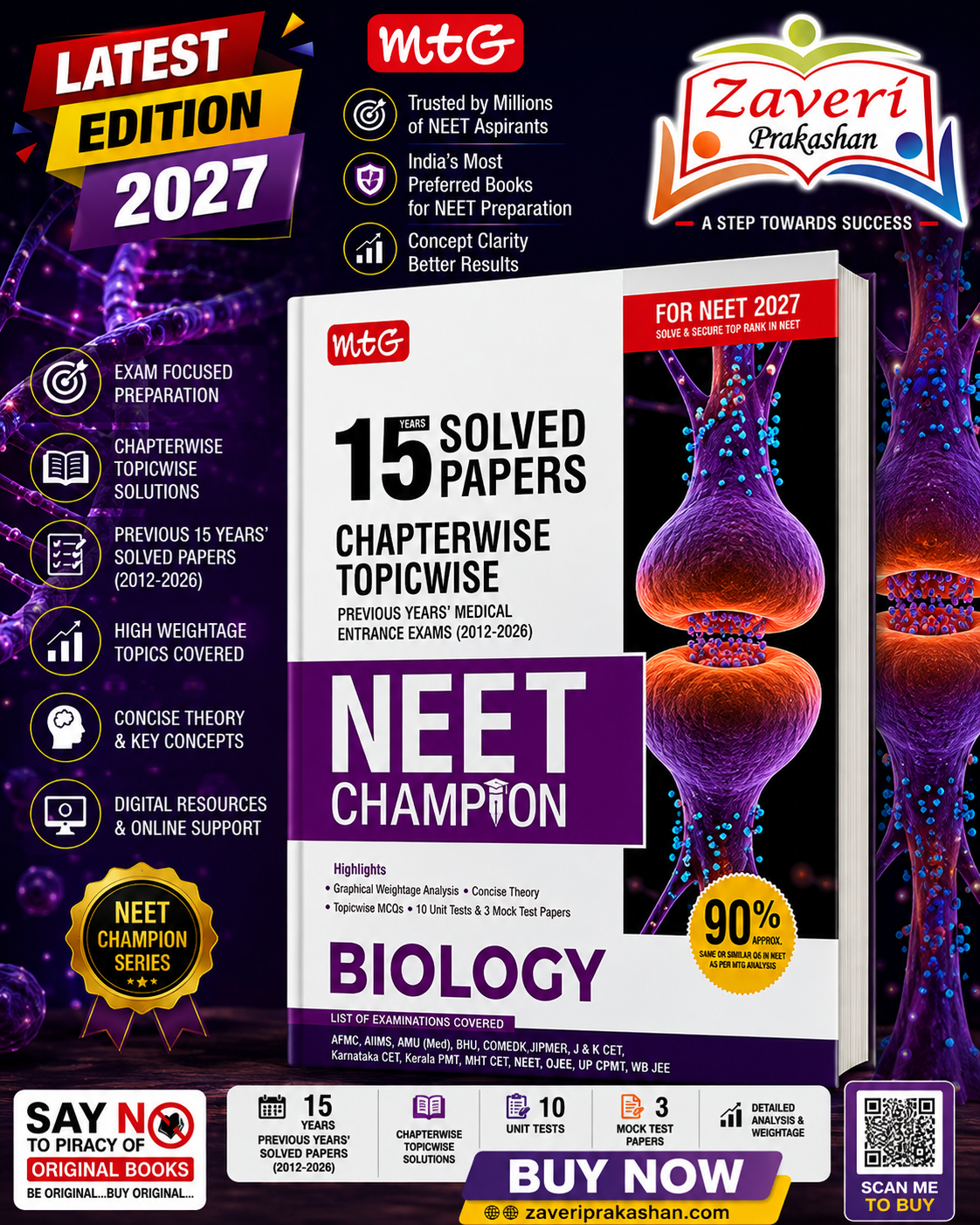 ChatGPT Image Aug 8, 2026, 12_20_38 PM MTG NEET Champion Biology For 2027 Exam | 15 Years (2026-2012) Chapter-wise Topic-wise NEET PYQs & All Medical Entrance Exam Solved Papers - Image 1