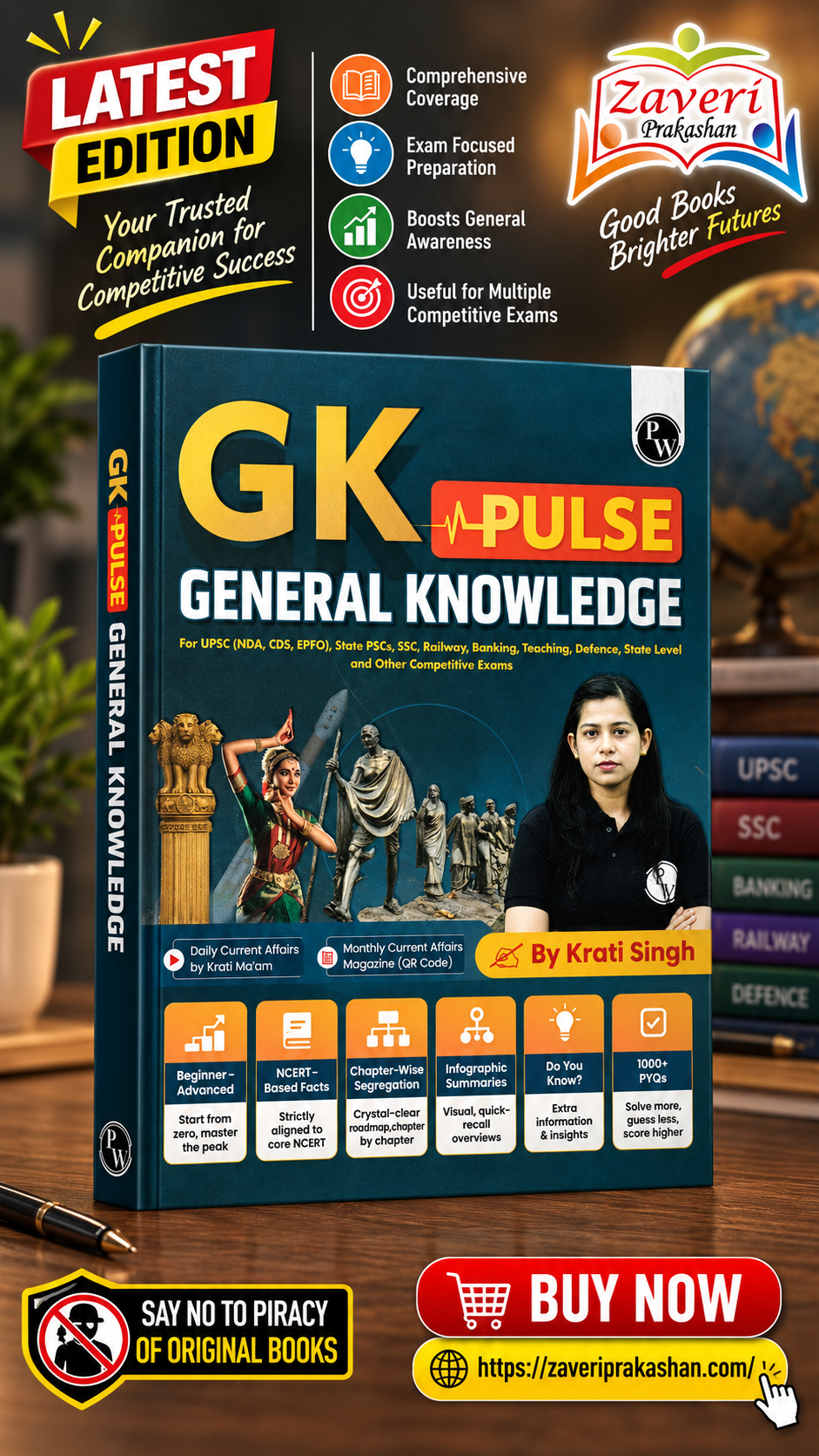 ChatGPT Image Sep 10, 2026, 01_47_07 PM PW GK Pulse General Knowledge with 1000+ One-Liner PYQs by Krati Ma’am | NCERT-Based Facts, Infographics & Chapter-Wise Coverage for UPSC NDA CDS EPFO ... SSC Banking Railway Defence & Teaching Exams - Image 1