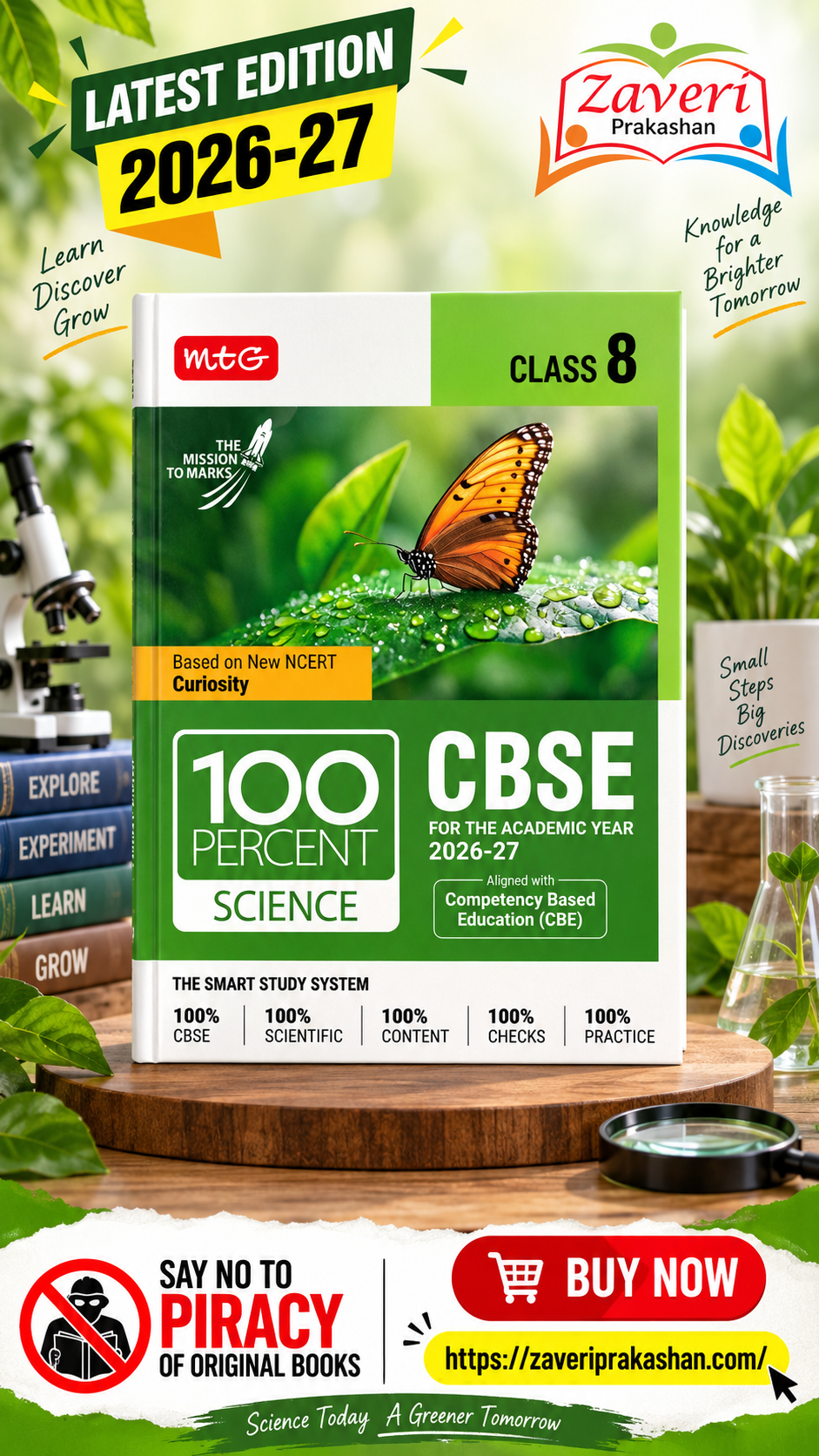 ChatGPT Image Sep 5, 2026, 05_12_29 PM MTG 100 Percent Science for CBSE Class 8 | 2026–27 Edition | Based on New NCERT – Curiosity - Image 1