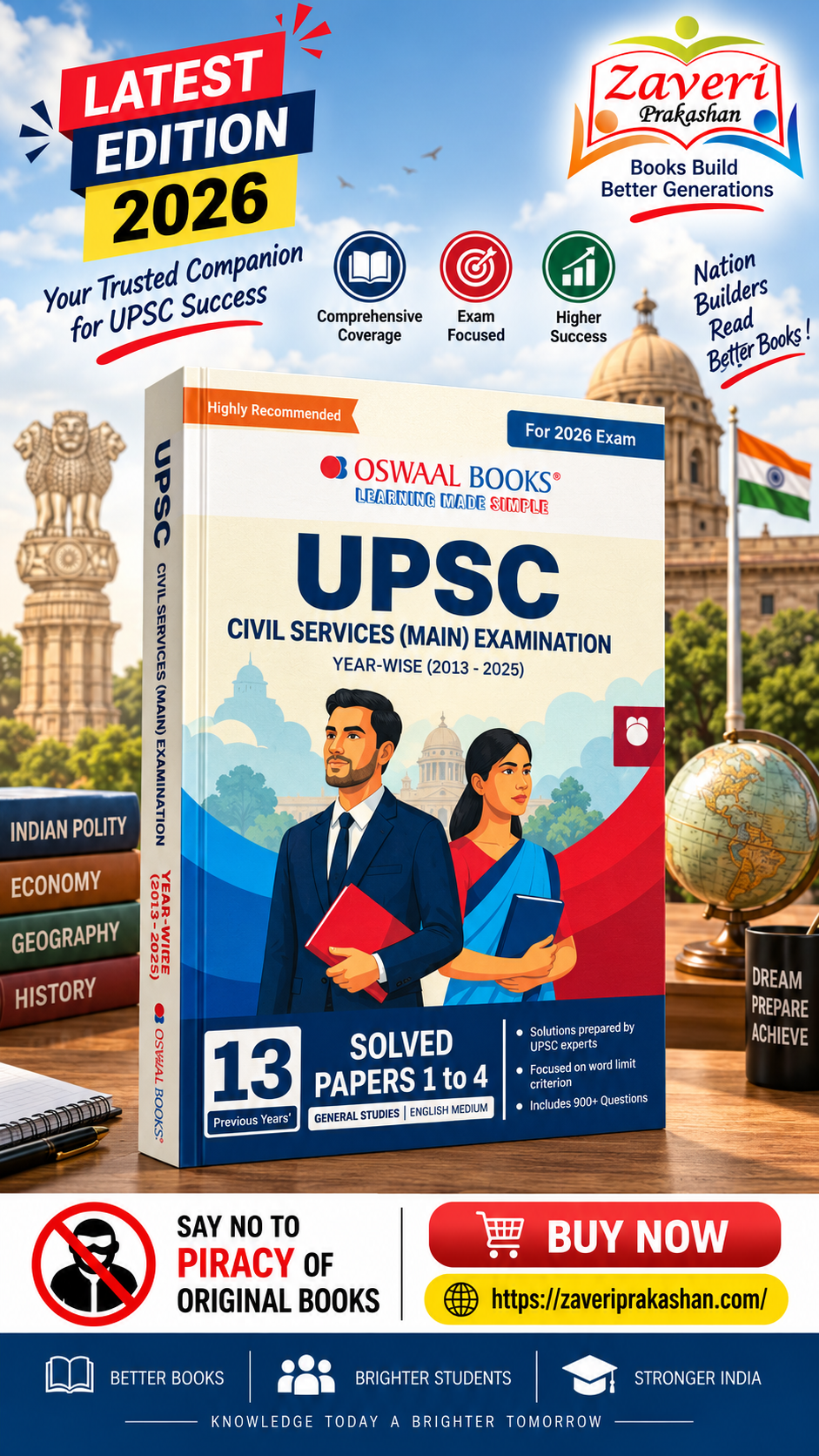 ChatGPT Image Sep 9, 2026, 02_54_02 PM Oswaal UPSC CSE Mains 13 Years Solved Papers (2013-2025) General Studies For Civil Services Exams 2026 - Image 1