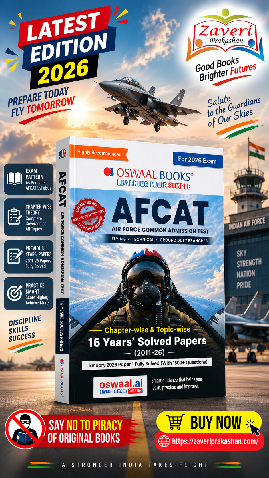 ChatGPT Image Sep 9, 2026, 05_29_11 PM Oswaal AFCAT Air Force Common Admission Test Chapter-wise & Topic-wise 16 Years' Solved Papers (2011-26) - Image 1
