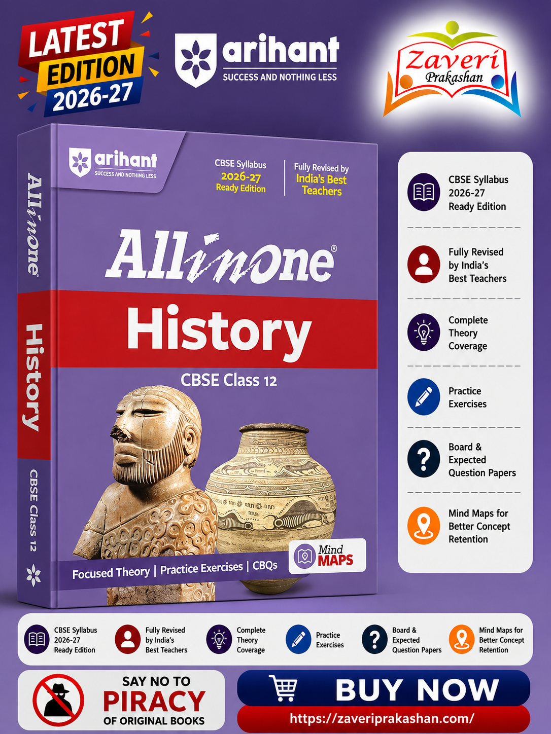 DHN All in One History Class 12 for CBSE Exam 2026–27 | NCERT Based Complete Theory, Practice Exercises, CBQs, A-R, Sample Papers & Mind Maps | Revised Edition as per Latest Syllabus - Image 1