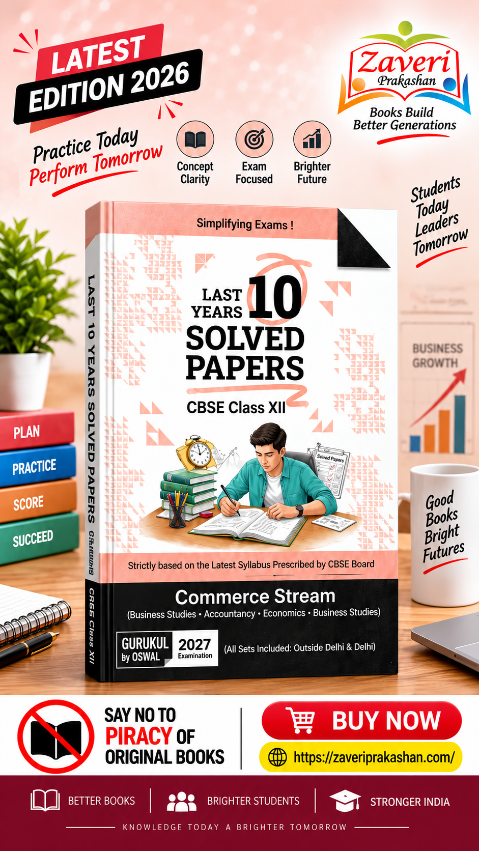 FFDD Gurukul by Oswal Commerce Stream – Last 10 Years Solved Papers | CBSE Class XII Exam 2027 - Image 1