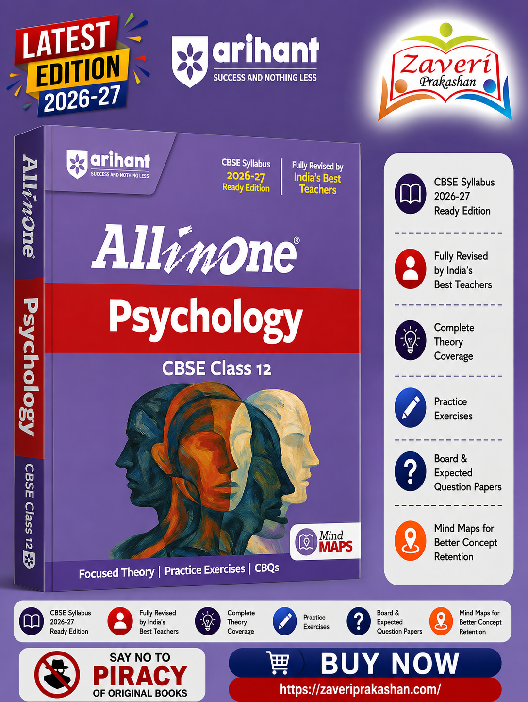 FRDM Arihant All in One Psychology Class 12 for CBSE Exam 2026-27 | NCERT Based Complete Theory, Practice Exercises, CBQs, A-R, Sample Papers & Mind Maps | Revised Edition as per Latest Syllabus - Image 1