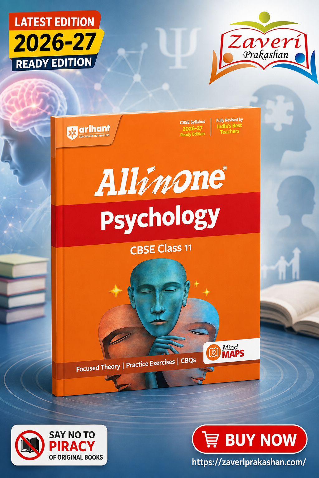GGB All in One Psychology Class 11 for CBSE Exam 2026–27 | NCERT Based Complete Theory, Practice Exercises, CBQs, A-R, Sample Papers & Mind Maps | Revised Edition as per Latest Syllabus - Image 1