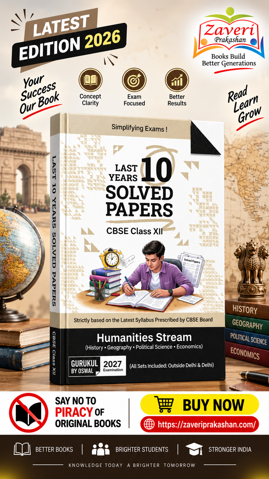 GGFGF Gurukul by Oswal Humanities Stream – Last 10 Years Solved Papers | CBSE Class XII Exam 2027 - Image 1