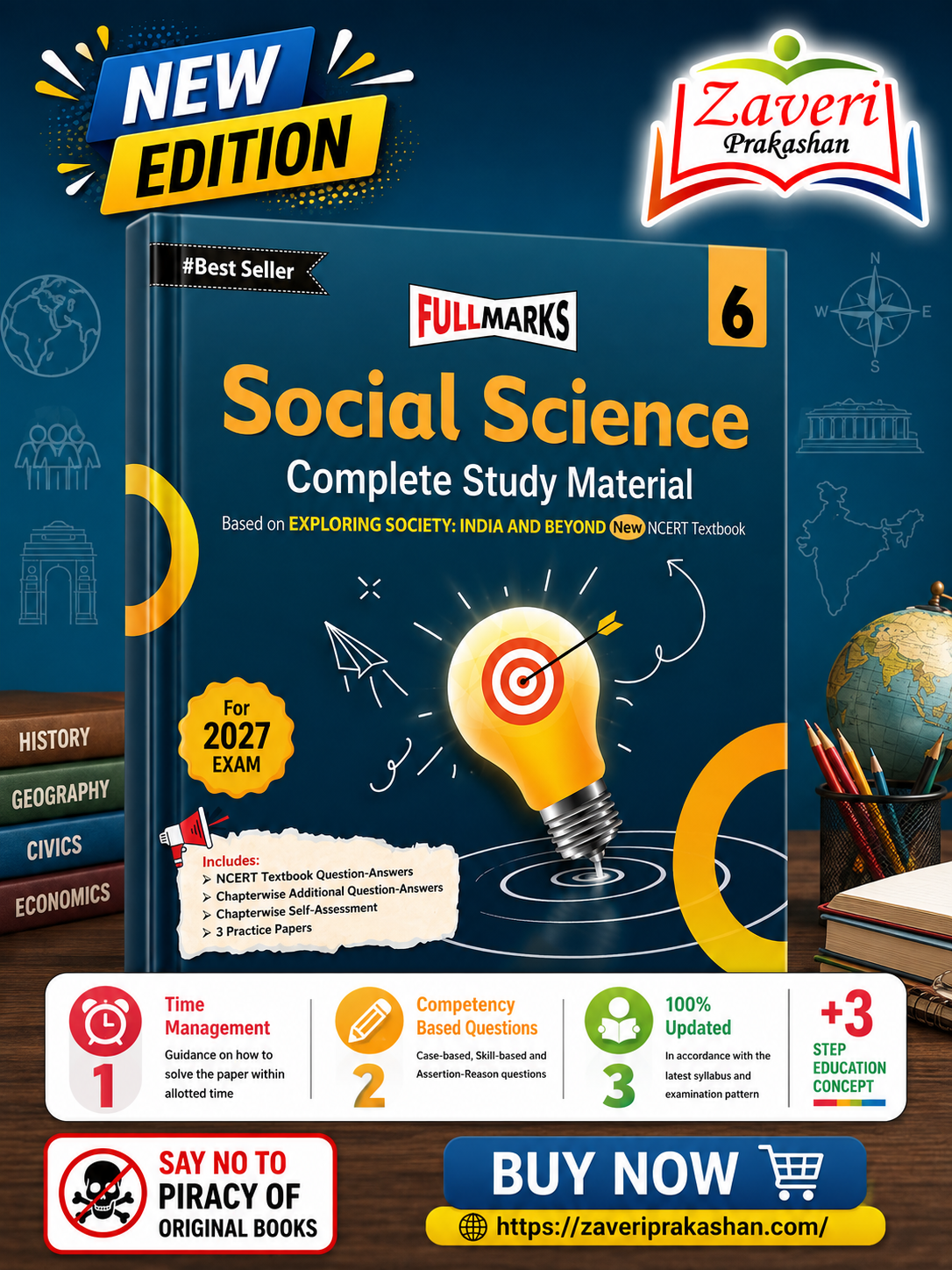 HH Full Marks Social Science Complete Study Material Class 6 | Based on New NCERT Textbook Exploring Society: India and Beyond - Image 1