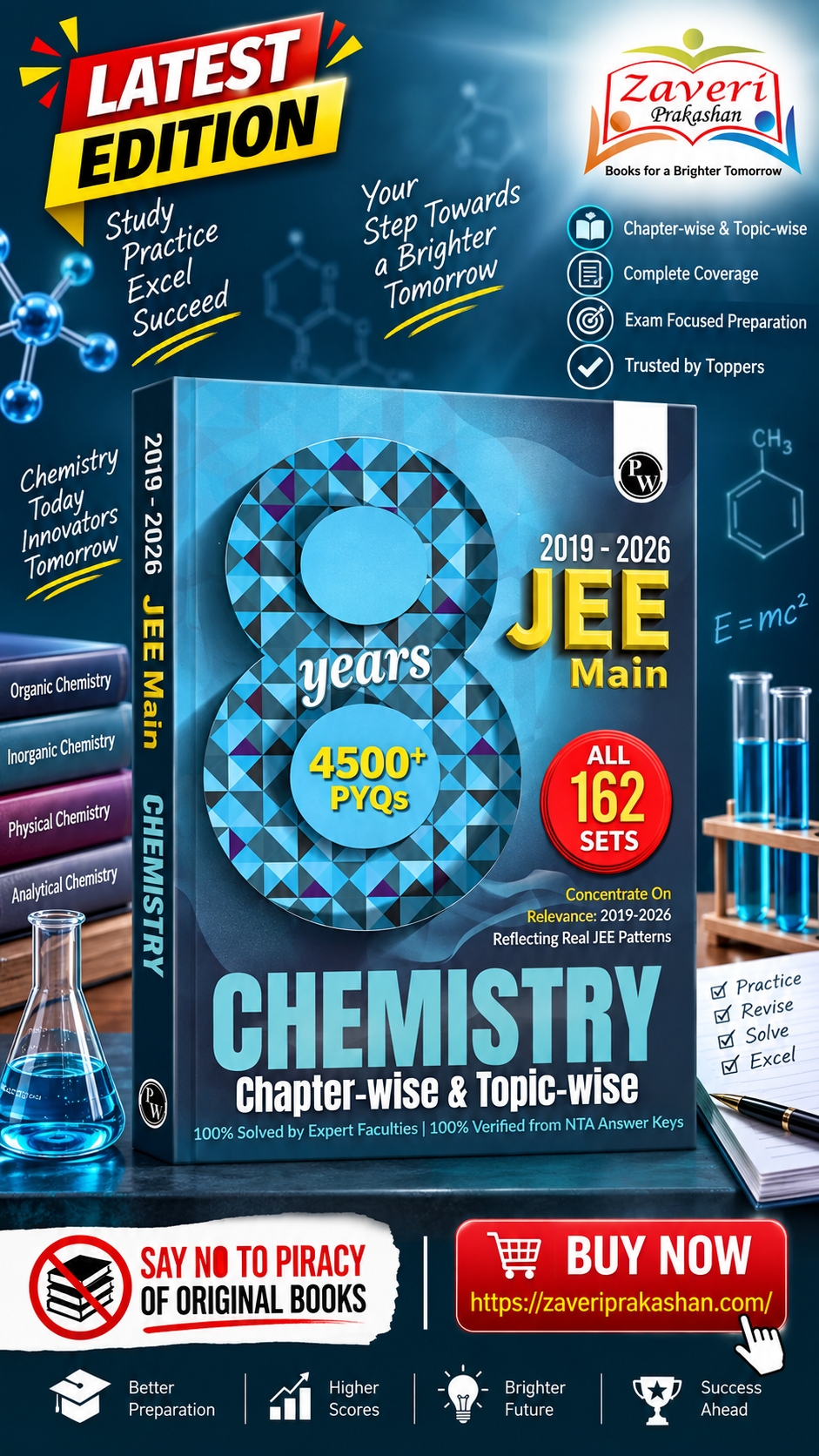 JBHVB PW JEE Main 8 Years Chemistry | Chapter-wise & Topic-wise PYQs (2019–2026) | 4500+ Questions | All 162 Sets - Image 1