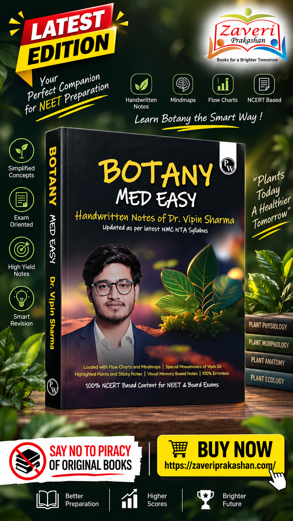 JKBJKHB PW Botany Med Easy | Handwritten Notes by Dr. Vipin Sharma | NEET & Board Exam Book - Image 1