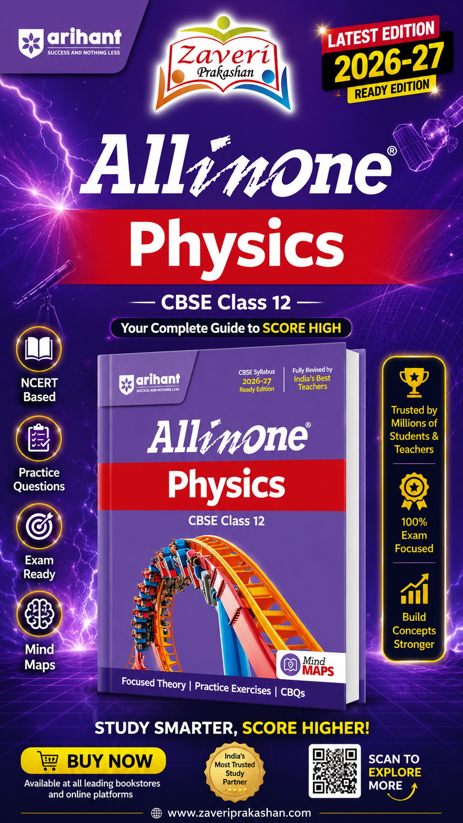 KJHG Arihant All in One Physics Class 12 for CBSE Exam 2026-27 | NCERT Based Complete Theory, Practice Exercises, CBQs, A-R, Sample Papers & Mind Maps | Revised Edition as per Latest Syllabus - Image 1