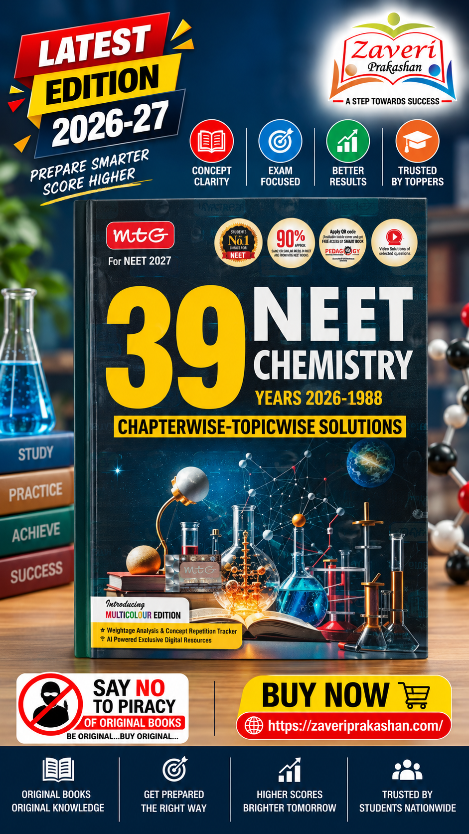 OOPK MTG 39 Years NEET Chemistry | Chapterwise-Topicwise Solutions | 1988–2026 PYQs | NEET 2027 - Image 1