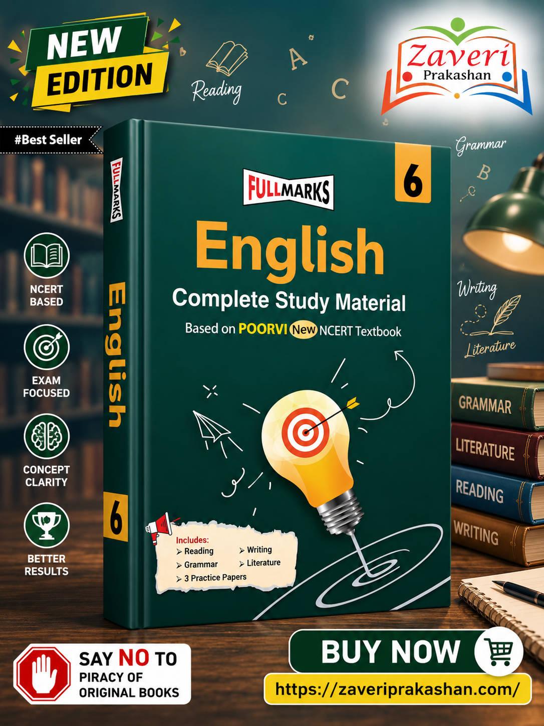 WFZSGFX Full Marks English Complete Study Material Class 6 | Based on New NCERT Textbook POORVI | CBSE Class 6 - Image 1