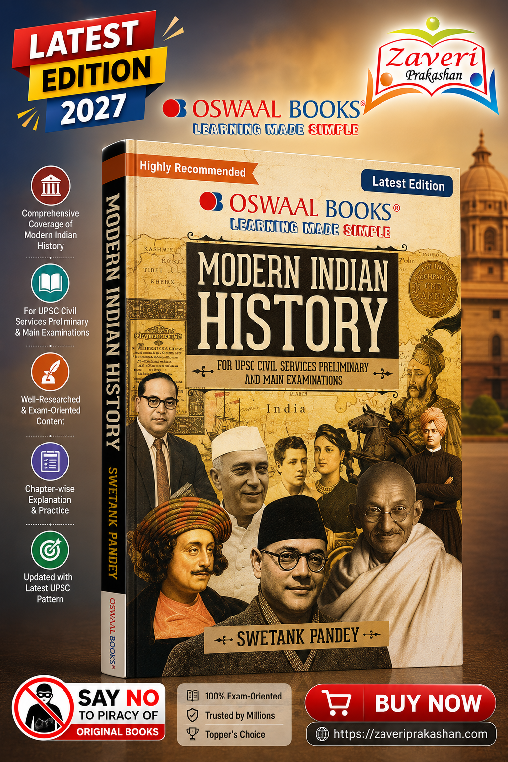 Y45TY Oswaal Modern Indian History for UPSC Civil Services Preliminary & Main Examinations | Latest Edition - Image 1